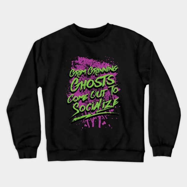 Grim Grinning Ghosts Crewneck Sweatshirt by fantasmicthreads